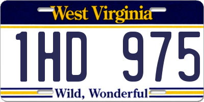 WV license plate 1HD975