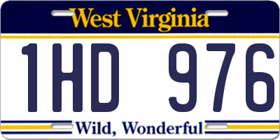 WV license plate 1HD976