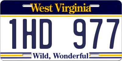 WV license plate 1HD977