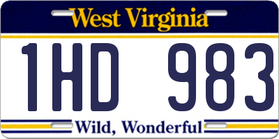 WV license plate 1HD983