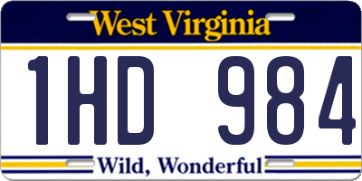 WV license plate 1HD984