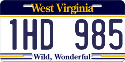WV license plate 1HD985