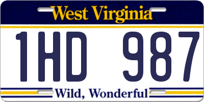 WV license plate 1HD987