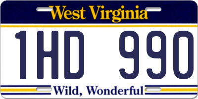 WV license plate 1HD990