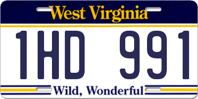 WV license plate 1HD991