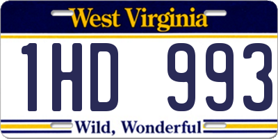 WV license plate 1HD993