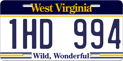 WV license plate 1HD994