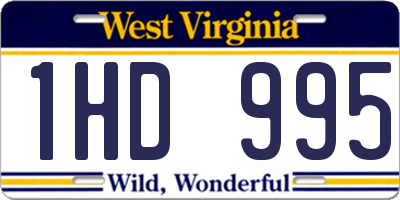 WV license plate 1HD995