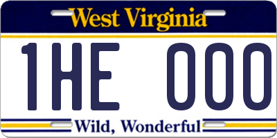 WV license plate 1HE000
