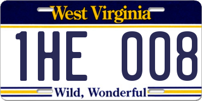 WV license plate 1HE008