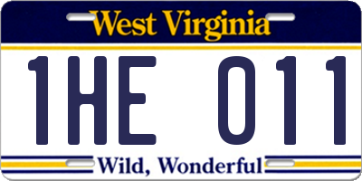 WV license plate 1HE011