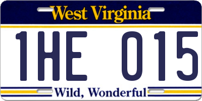 WV license plate 1HE015