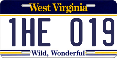 WV license plate 1HE019