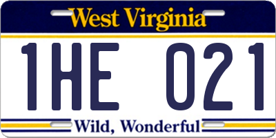 WV license plate 1HE021