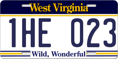 WV license plate 1HE023