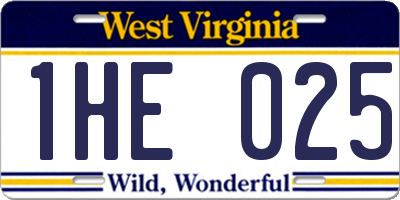 WV license plate 1HE025