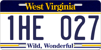 WV license plate 1HE027