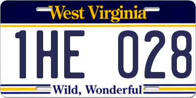 WV license plate 1HE028