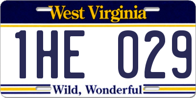 WV license plate 1HE029