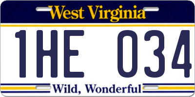 WV license plate 1HE034