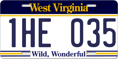 WV license plate 1HE035