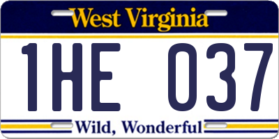 WV license plate 1HE037