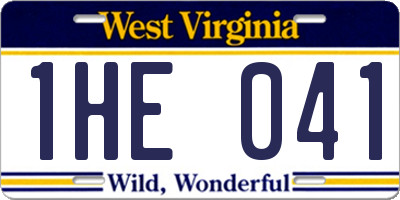 WV license plate 1HE041