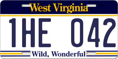 WV license plate 1HE042
