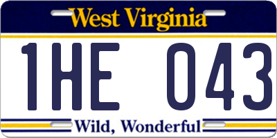 WV license plate 1HE043