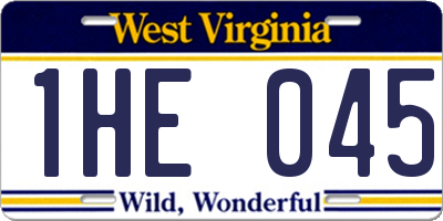 WV license plate 1HE045