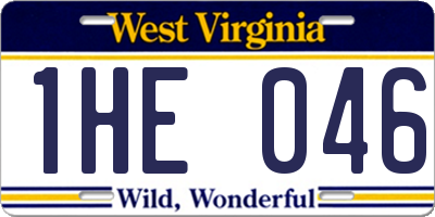 WV license plate 1HE046