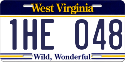 WV license plate 1HE048