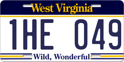 WV license plate 1HE049