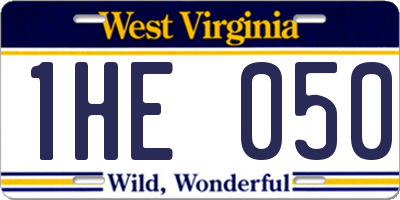 WV license plate 1HE050