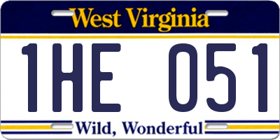 WV license plate 1HE051
