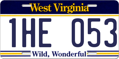WV license plate 1HE053