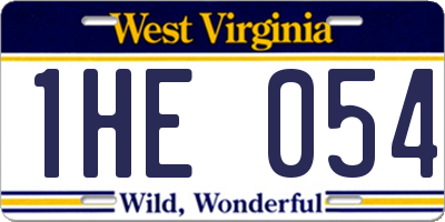 WV license plate 1HE054