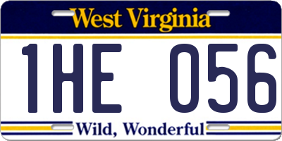 WV license plate 1HE056