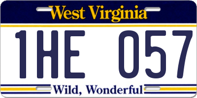 WV license plate 1HE057