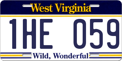 WV license plate 1HE059