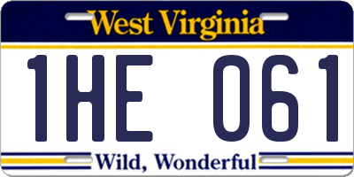 WV license plate 1HE061