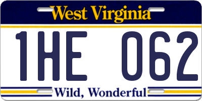 WV license plate 1HE062