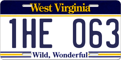WV license plate 1HE063