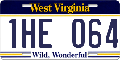 WV license plate 1HE064