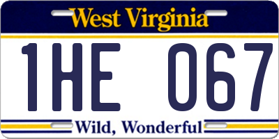 WV license plate 1HE067