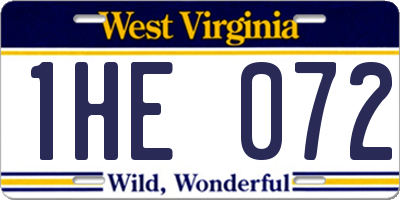 WV license plate 1HE072