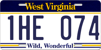 WV license plate 1HE074