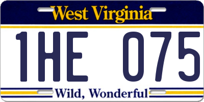 WV license plate 1HE075