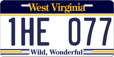 WV license plate 1HE077