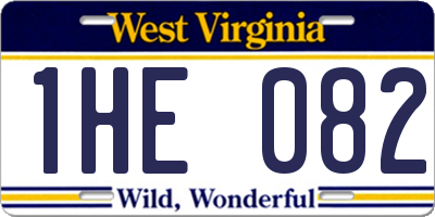 WV license plate 1HE082